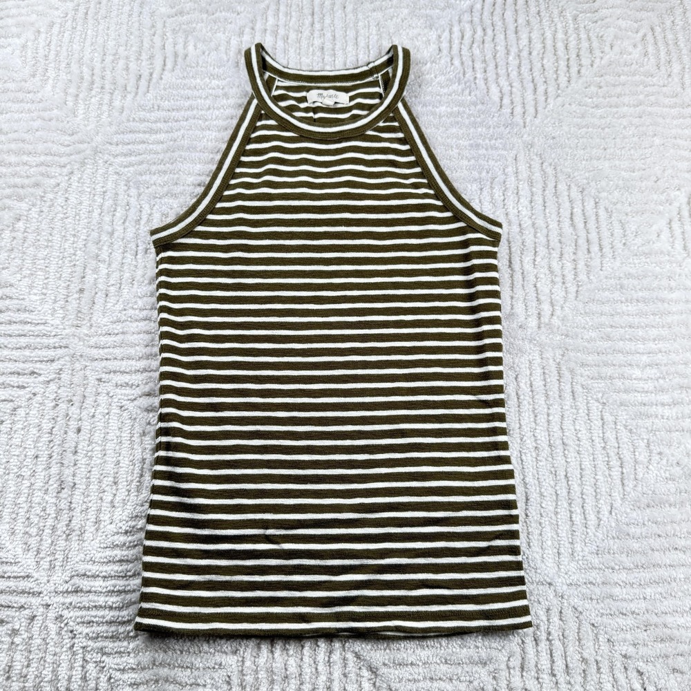 Madewell Tank Top Womens XS Stripe Halter Stretch Summer Layer Beach Resort